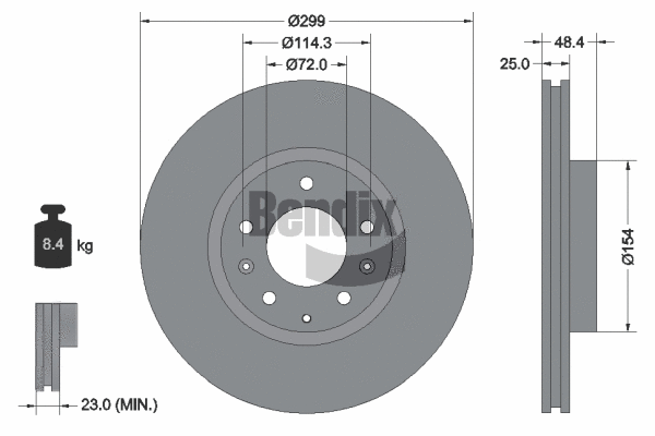 BDS1646 BENDIX Braking Тормозной диск (фото 1)