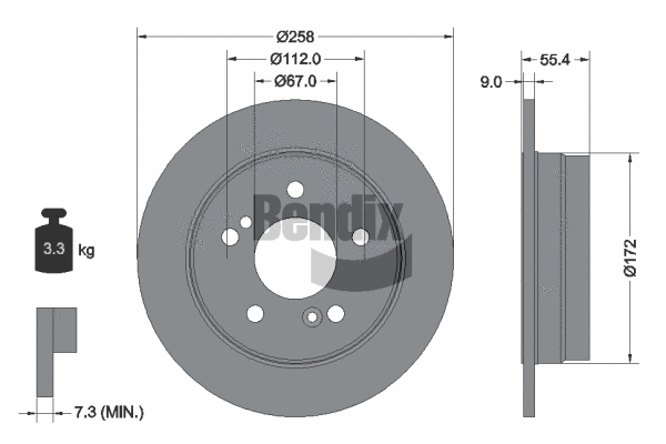 BDS1647 BENDIX Braking Тормозной диск (фото 1)