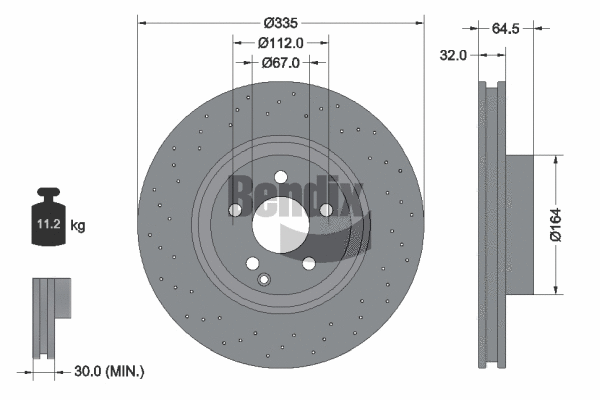 BDS1651HC BENDIX Braking Тормозной диск (фото 1)