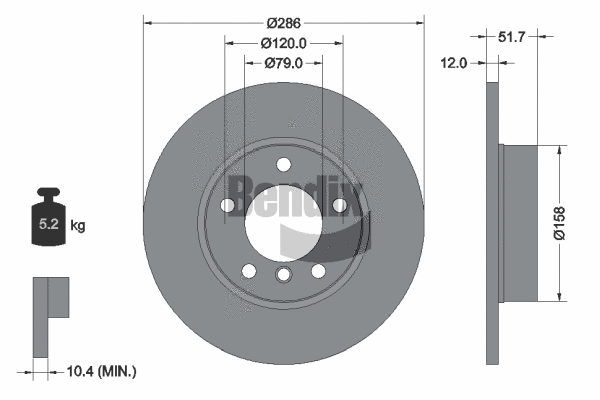 BDS1654 BENDIX Braking Тормозной диск (фото 1)