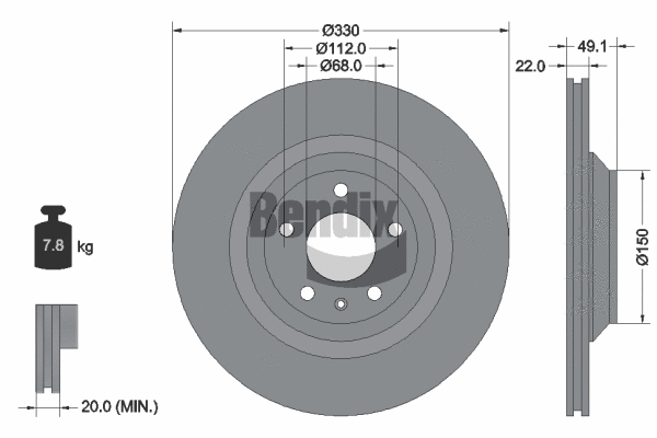 BDS1655 BENDIX Braking Тормозной диск (фото 1)