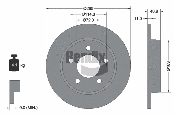 BDS1656 BENDIX Braking Тормозной диск (фото 1)