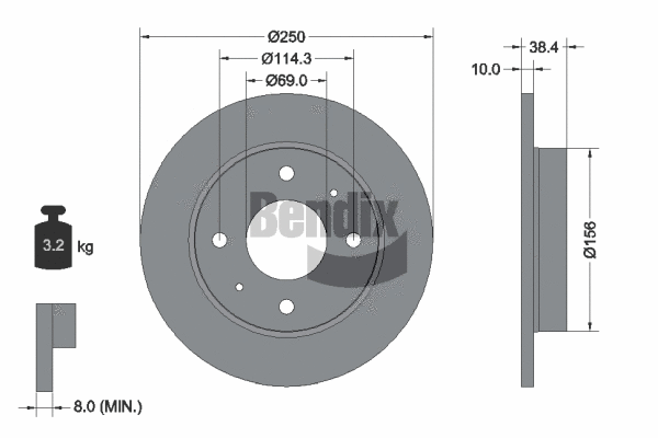 BDS1673 BENDIX Braking Тормозной диск (фото 1)