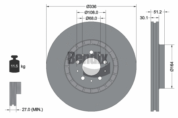 BDS1681HC BENDIX Braking Тормозной диск (фото 1)