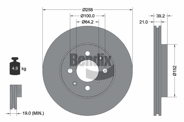 BDS1682 BENDIX Braking Тормозной диск (фото 1)