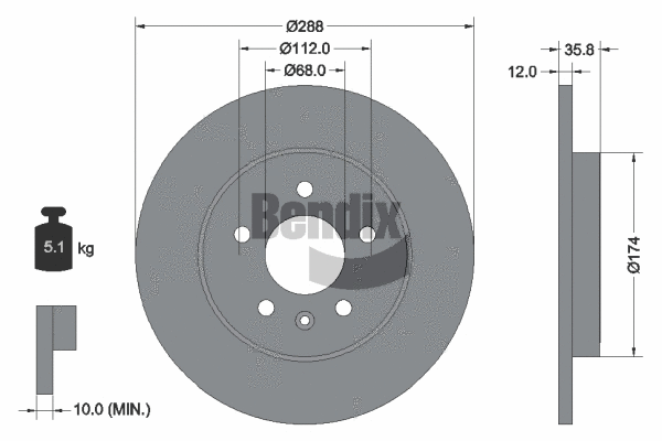 BDS1685 BENDIX Braking Тормозной диск (фото 1)