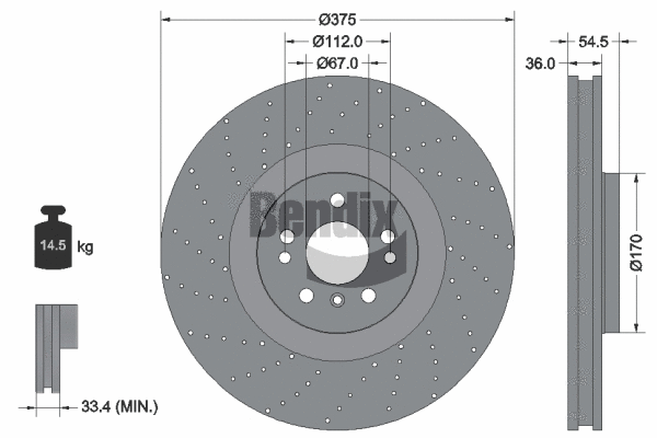 BDS1694HC BENDIX Braking Тормозной диск (фото 1)