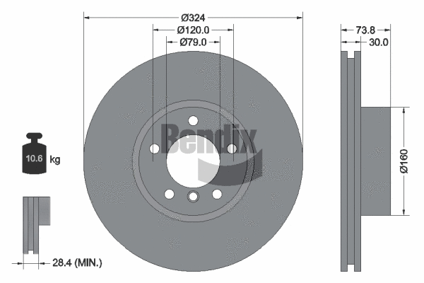 BDS1695HC BENDIX Braking Тормозной диск (фото 1)