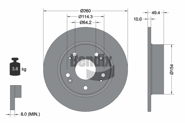 BDS1715 BENDIX Braking Тормозной диск (фото 1)