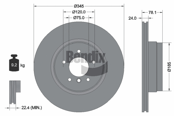 BDS1720HC BENDIX Braking Тормозной диск (фото 1)