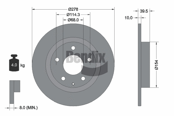 BDS1725 BENDIX Braking Тормозной диск (фото 1)