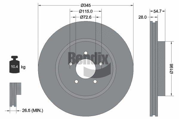 BDS1728HC BENDIX Braking Тормозной диск (фото 1)
