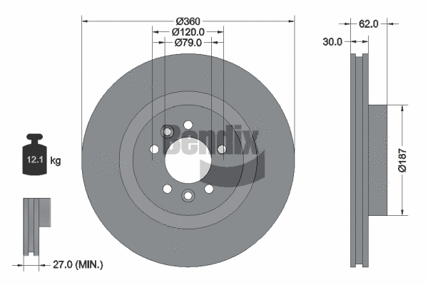 BDS1729HC BENDIX Braking Тормозной диск (фото 1)