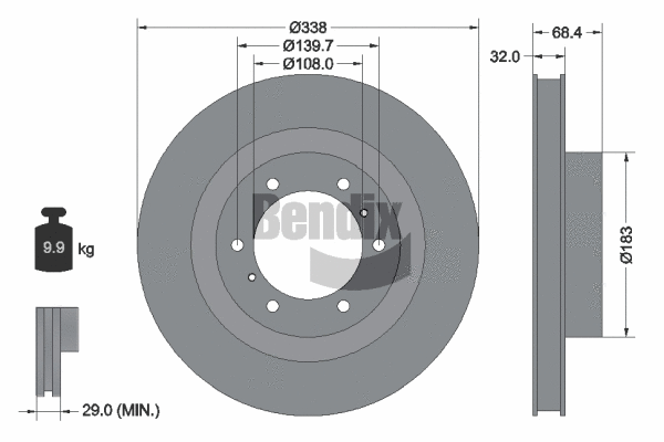 BDS1745 BENDIX Braking Тормозной диск (фото 1)