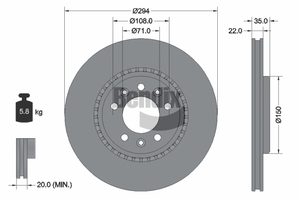 BDS1753 BENDIX Braking Тормозной диск (фото 1)