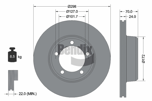 BDS1755 BENDIX Braking Тормозной диск (фото 1)