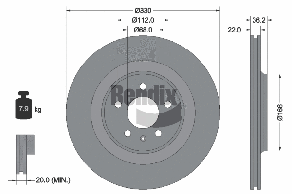 BDS1762 BENDIX Braking Тормозной диск (фото 1)