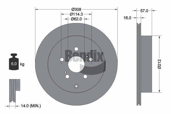 BDS1770 BENDIX Braking Тормозной диск (фото 1)