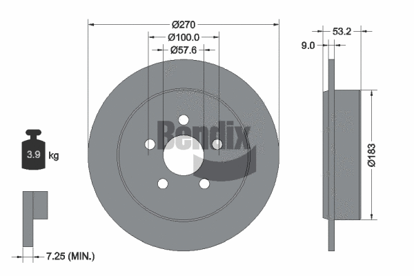 BDS1772 BENDIX Braking Тормозной диск (фото 1)