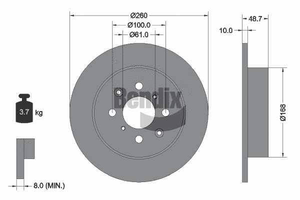 BDS1776 BENDIX Braking Тормозной диск (фото 1)