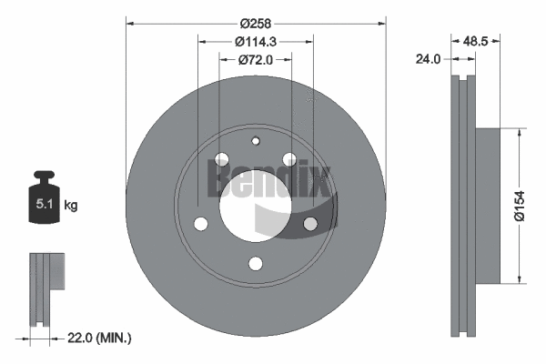 BDS1786 BENDIX Braking Тормозной диск (фото 1)