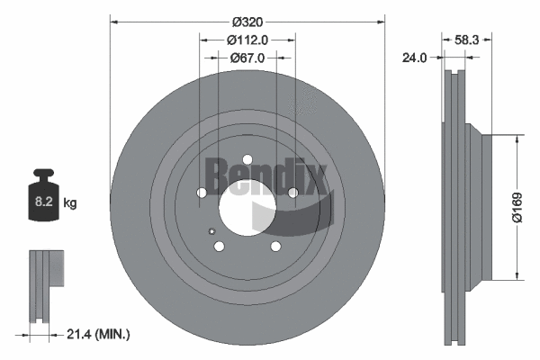 BDS1798HC BENDIX Braking Тормозной диск (фото 1)