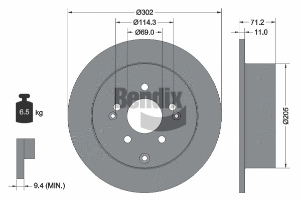 BDS1812 BENDIX Braking Тормозной диск (фото 1)