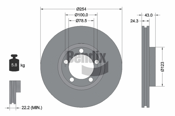 BDS1817 BENDIX Braking Тормозной диск (фото 1)