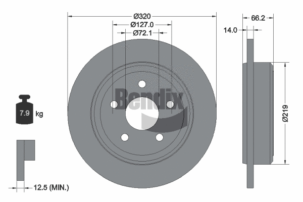 BDS1821 BENDIX Braking Тормозной диск (фото 1)