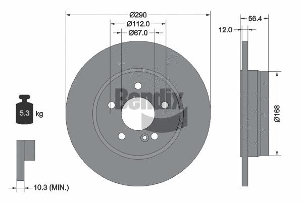 BDS1827 BENDIX Braking Тормозной диск (фото 1)