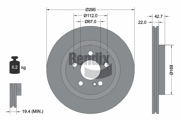 BDS1848 BENDIX Braking Тормозной диск (фото 1)