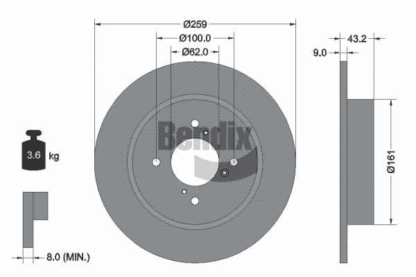 BDS1867 BENDIX Braking Тормозной диск (фото 1)