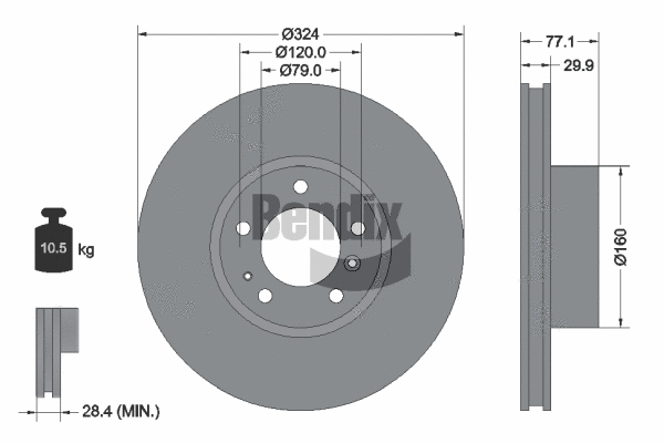 BDS1872 BENDIX Braking Тормозной диск (фото 1)