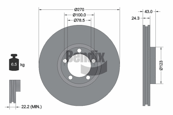 BDS1879 BENDIX Braking Тормозной диск (фото 1)