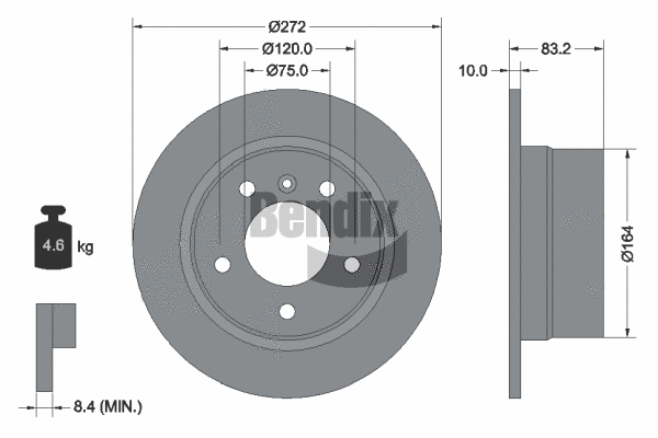 BDS1881 BENDIX Braking Тормозной диск (фото 1)