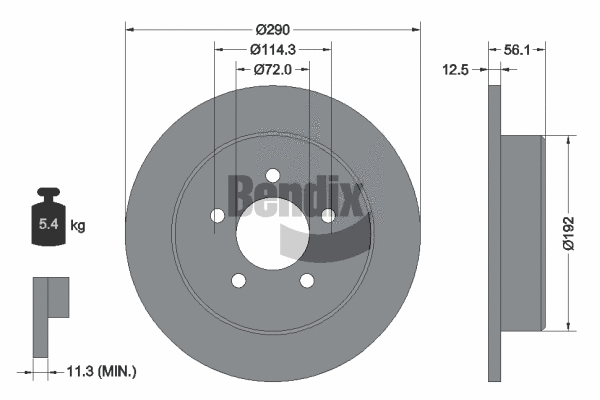 BDS1884 BENDIX Braking Тормозной диск (фото 1)