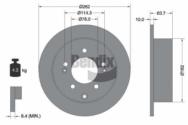 BDS1907 BENDIX Braking Тормозной диск (фото 1)