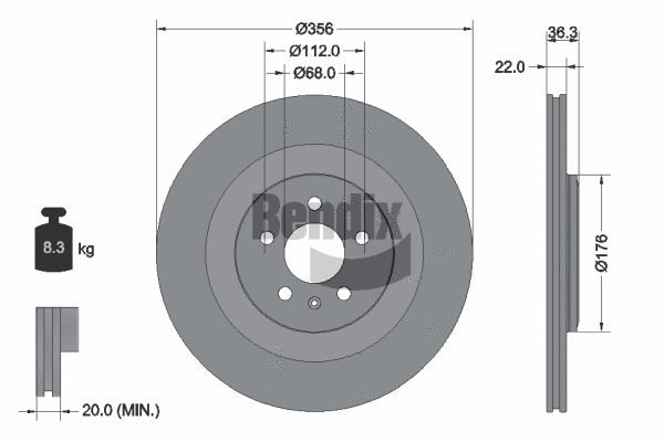 BDS1910 BENDIX Braking Тормозной диск (фото 1)