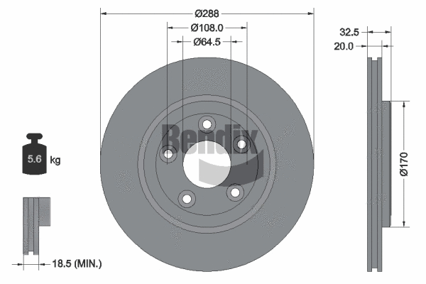 BDS1917 BENDIX Braking Тормозной диск (фото 1)