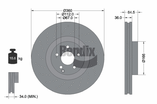 BDS1922HC BENDIX Braking Тормозной диск (фото 1)