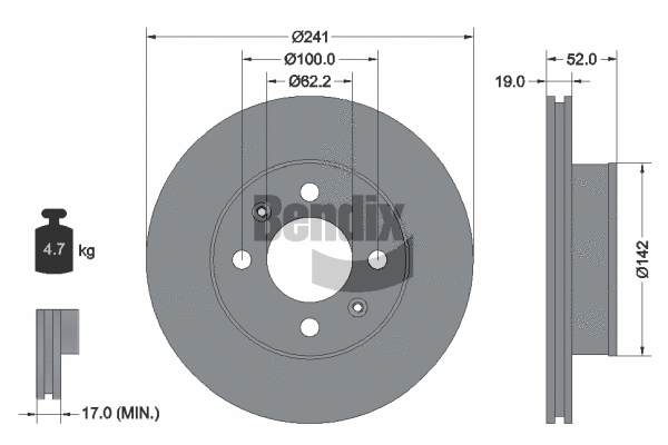 BDS1924 BENDIX Braking Тормозной диск (фото 1)