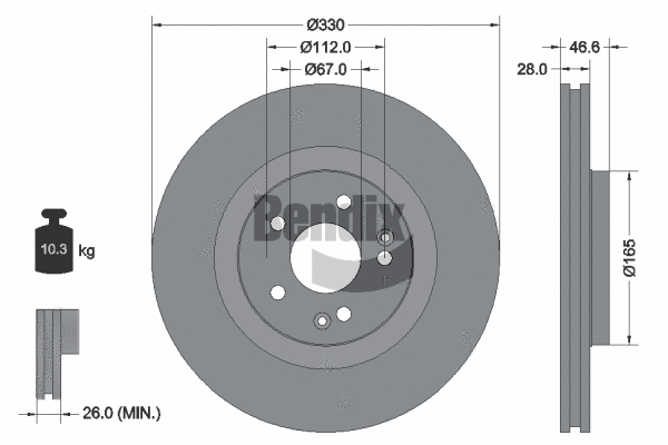 BDS1954HC BENDIX Braking Тормозной диск (фото 1)