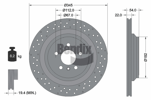 BDS1987 BENDIX Braking Тормозной диск (фото 1)
