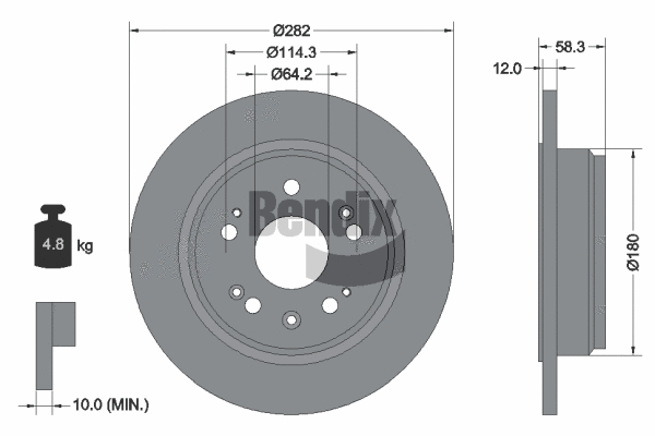 BDS1999 BENDIX Braking Тормозной диск (фото 1)