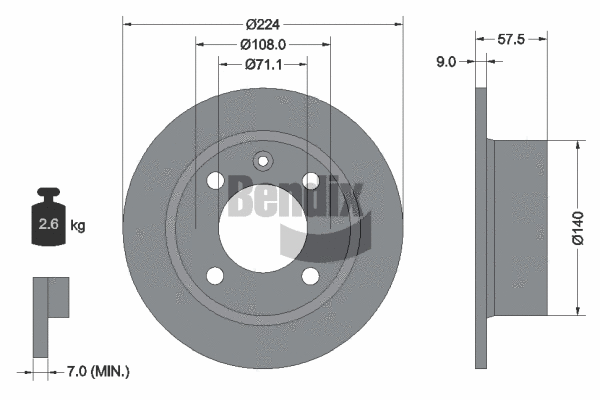 BDS2003 BENDIX Braking Тормозной диск (фото 1)