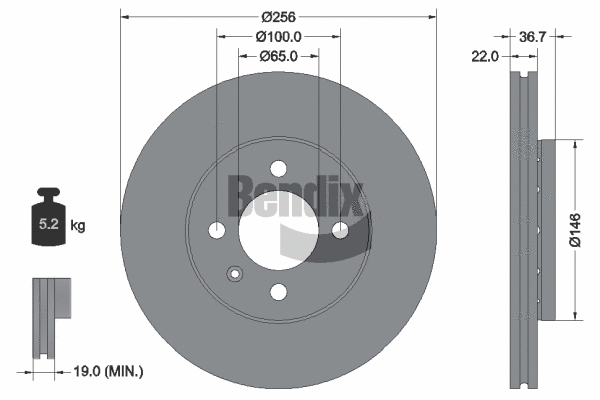 BDS2005 BENDIX Braking Тормозной диск (фото 1)