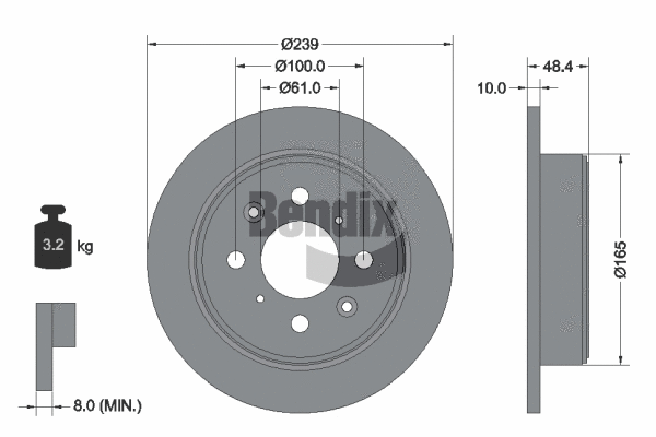 BDS2019 BENDIX Braking Тормозной диск (фото 1)
