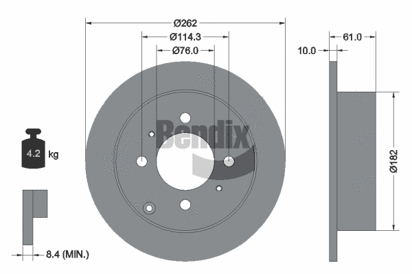 BDS2020 BENDIX Braking Тормозной диск (фото 1)