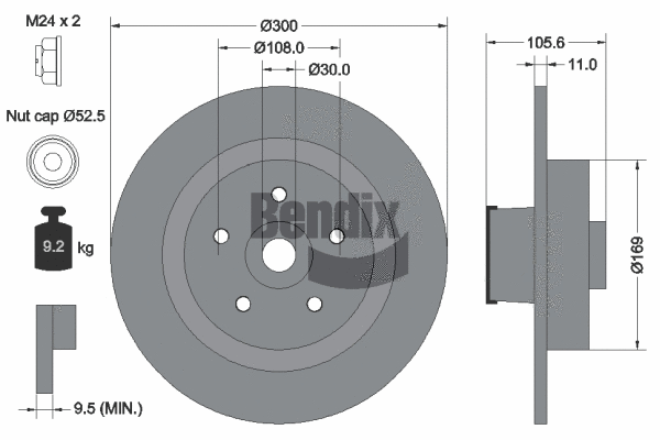 BDS2023 BENDIX Braking Тормозной диск (фото 1)