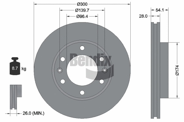 BDS2025 BENDIX Braking Тормозной диск (фото 1)